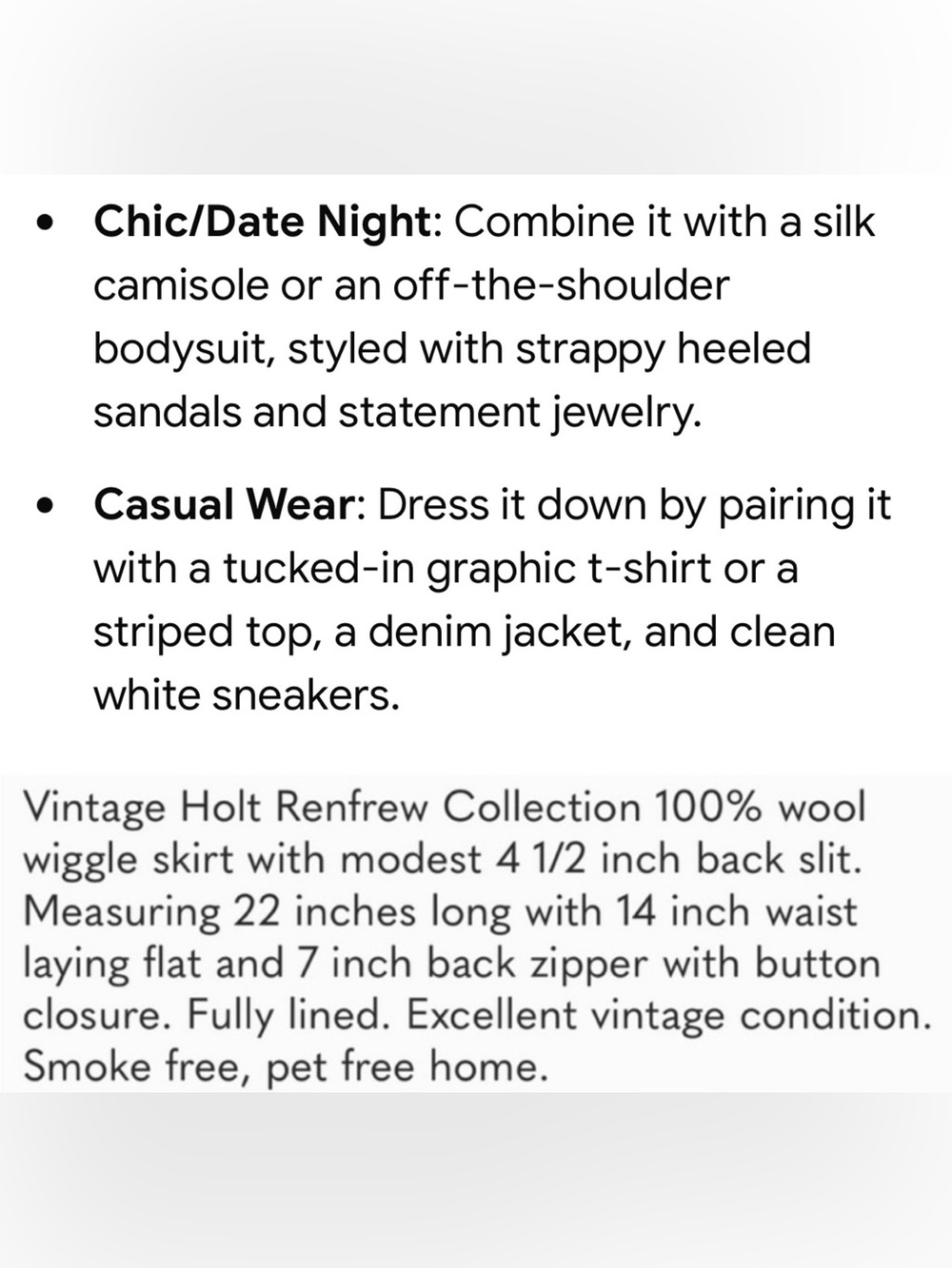 Vintage Holt Renfrew Wool Skirt - Picture 10 of 10